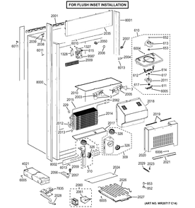 CABINET - FLUSH INSET Diagram and Parts List for ZIR360NHBRH  General Electric Refrigerator