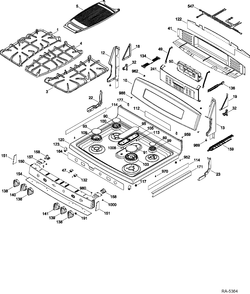 CONTROL PANEL & COOKTOP Diagram and Parts List for PCGB995SET2SS  General Electric Range