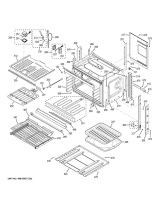 Body Parts Diagram and Parts List for CT9050SH6SS  General Electric Wall Oven