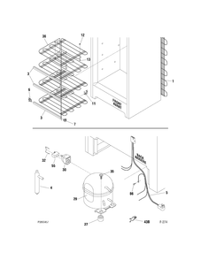 SYSTEM PARTS Diagram and Parts List for FUM14SVBRWW  General Electric Freezer