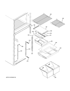 FRESH FOOD SHELVES Diagram and Parts List for GIE18ETHKRWW  General Electric Refrigerator