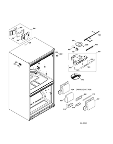 FUNCTIONAL PARTS FF Diagram and Parts List for PDRF0MBYGRWW  General Electric Refrigerator