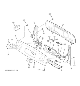 Control Panel Diagram and Parts List for JB350DF3BB  General Electric Range