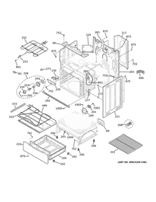 Body Parts Diagram and Parts List for JB735SP1SS  General Electric Range