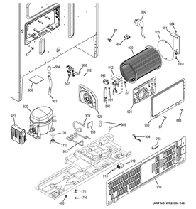 Machine Compartment Diagram and Parts List for GYE22KSHESS  General Electric Refrigerator
