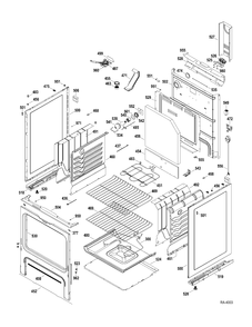 BODY PARTS Diagram and Parts List for JCBP66DP2WW  General Electric Range