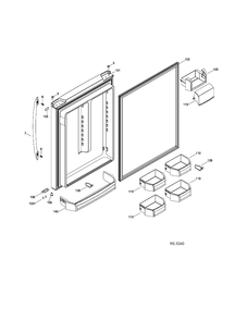 FF DOOR Diagram and Parts List for PDRS0MBYGLSS  General Electric Refrigerator