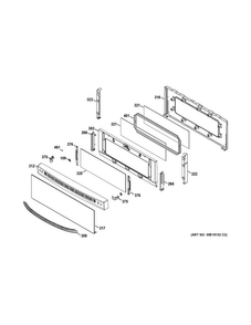 Upper Door Diagram and Parts List for JGB870SET2SS  General Electric Range