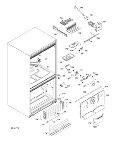 FUNCTIONAL PARTS FREEZER Diagram and Parts List for PFRS2MJXBSS  General Electric Refrigerator