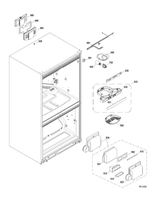FUNCTIONAL PARTS FF Diagram and Parts List for GDRS3KBYCRSS  General Electric Refrigerator