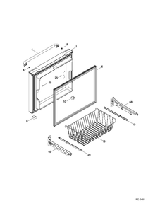 FZ DOOR Diagram and Parts List for CNR22SSEAFES  General Electric Refrigerator
