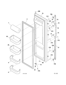 REFRIGERATOR DOOR Diagram and Parts List for 33346-1  General Electric Refrigerator