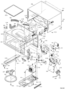 BODY PARTS Diagram and Parts List for GSC1244W  General Electric Microwave