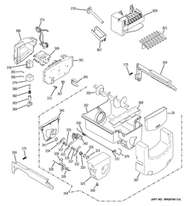 Ice Maker & Dispenser Diagram and Parts List for DSE25JGHECBB  General Electric Refrigerator