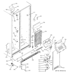 Freezer Section Diagram and Parts List for GSS25IFPAWW  General Electric Refrigerator