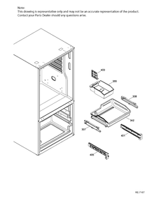 FZ BASKETS Diagram and Parts List for PDE21KMKBKES  General Electric Refrigerator