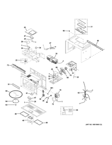 Oven Cavity Parts Diagram and Parts List for HMV1472B3HS  General Electric Microwave