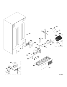 SYSTEM Diagram and Parts List for GSR23YBWHSS  General Electric Refrigerator