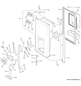 Dispenser Door Diagram and Parts List for PGS25KSEAFSS  General Electric Refrigerator