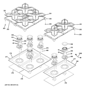 COOKTOP Diagram and Parts List for ZGP486LDR4SS  General Electric Range