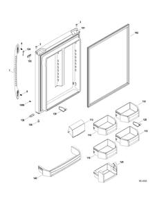 FF DOOR Diagram and Parts List for PDRF0MBYERWW  General Electric Refrigerator