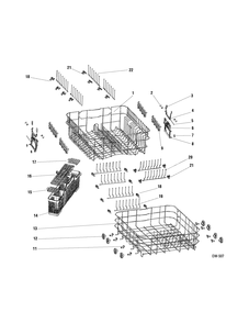 Part Location Diagram of WG04L03667 GE LOWER RACK Assembly