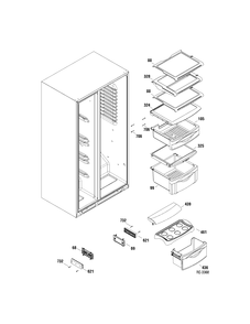 FF SHELVES Diagram and Parts List for PSHS6VGXADSS  General Electric Refrigerator