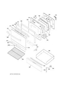 Door & Drawer Parts Diagram and Parts List for JGB635REK1SS  General Electric Range