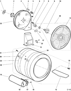 DRUM & DUCT Diagram and Parts List for UPSF495GW0WW  General Electric Dryer