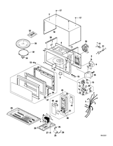 MICROWAVE Diagram and Parts List for JEM25WMC01  General Electric Microwave