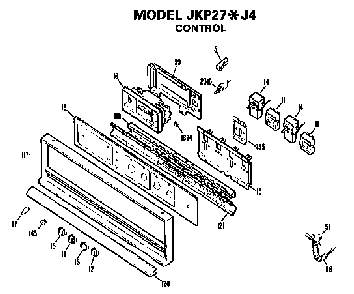 Control Diagram and Parts List for JKP27J4  General Electric Wall Oven
