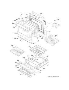Door & Drawer Parts Diagram and Parts List for CGS985SET9SS  General Electric Range