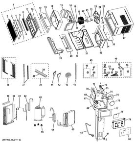 Room Air Conditioner Diagram and Parts List for AEH24DSL1  General Electric Air Conditioner
