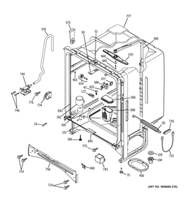 Body Parts Diagram and Parts List for GSD6300J00CC  General Electric Dishwasher