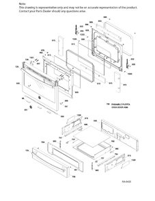 DOOR & DRAWER PARTS Diagram and Parts List for JCS630DF2BB  General Electric Range