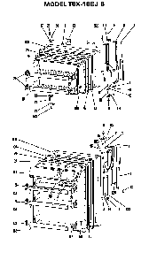 Doors Diagram and Parts List for TBX18BJB  General Electric Refrigerator