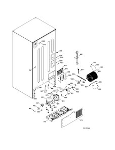 SEALED SYSTEM & MOTHERBOARD Diagram and Parts List for GDSC0KBXERWW  General Electric Refrigerator
