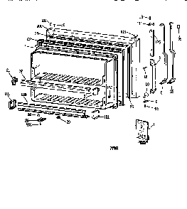 Freezer Door Diagram and Parts List for TBT25JAXLRWW  General Electric Refrigerator