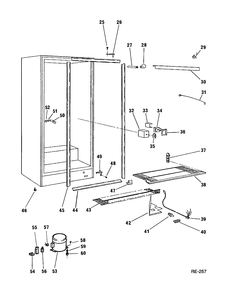 VERTICAL FREEZER Diagram and Parts List for 831702  General Electric Freezer