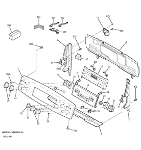CONTROL PANEL Diagram and Parts List for PCB950SF2SS  General Electric Range