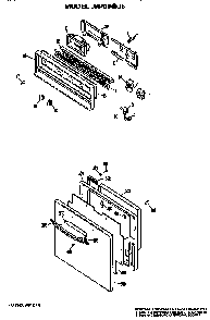 Control And Door Diagram and Parts List for JRP03J5  General Electric Wall Oven