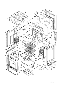 BODY PARTS Diagram and Parts List for PCB900SR4SS  General Electric Range