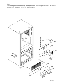 FUNCTIONAL PARTS FZ Diagram and Parts List for PFE24JSKAKSS  General Electric Refrigerator