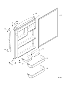 FF DOOR Diagram and Parts List for GBRC0GAXERBB  General Electric Refrigerator