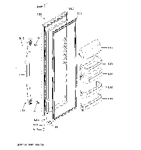 Fresh food door Diagram and Parts List for GZS22DGJRFWW  General Electric Refrigerator