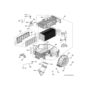 Heat Pump & Filter Assembly Diagram and Parts List for PFQ97HSPV1DS  General Electric Washer Dryer Combo