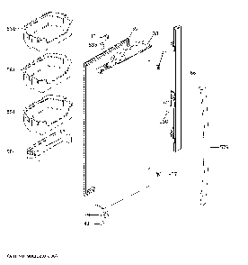 Fresh food door - lh Diagram and Parts List for GNE27JMMNFES  General Electric Refrigerator