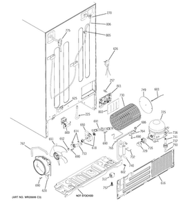 Machine Compartment Diagram and Parts List for GSE23GSEFCSS  General Electric Refrigerator