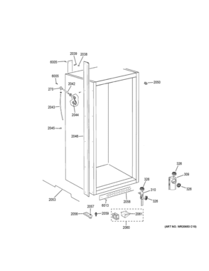 CABINET 2 Diagram and Parts List for ZIFP360NHBLH  General Electric Freezer
