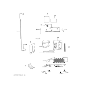 Machine Compartment Diagram and Parts List for CCP06DP4PCW2  General Electric Wine and Beverage Cooler